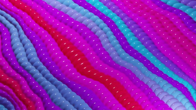 Hypnotic seamless loop of undulating rhythmic shapes. Abstract motion of flowing organic elements, creating a mesmerizing visual experience for stage backgrounds and modern event displays.