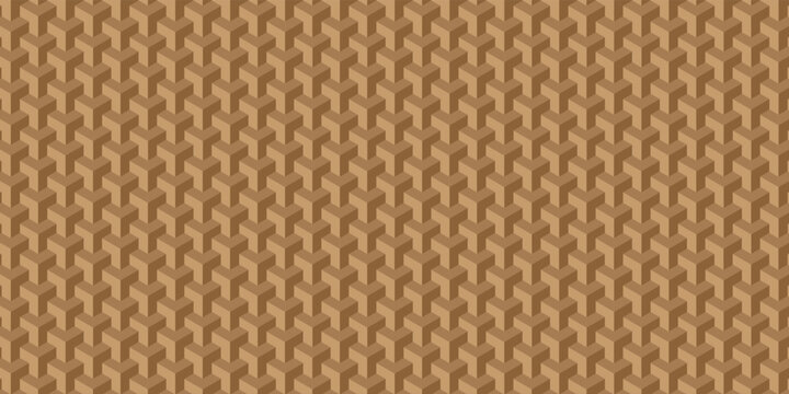 Abstract Brown Isometric Cube Geometric Pattern Background