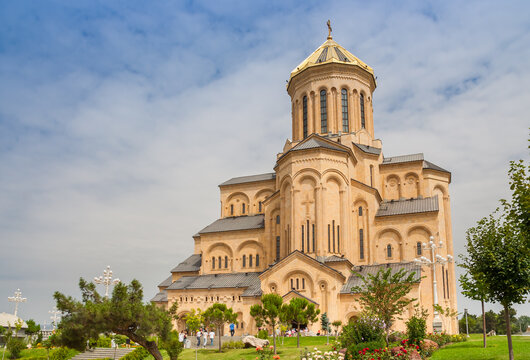 Holy Trinity Cathedral on Elia Hill in Tbilisi