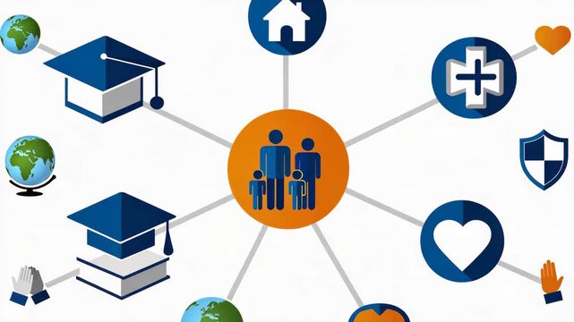 Family Financial Support Network Illustration
