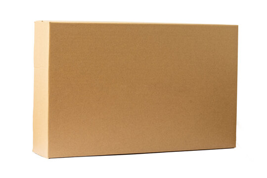 The brown paper box package for mockup high resolution image