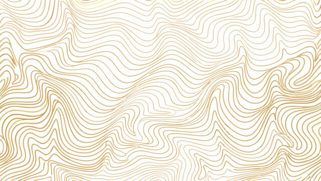 abstract wavy lines on white background monochrome pattern gold minimalist design art graphic modern flowing curved contour linear decorative texture simple