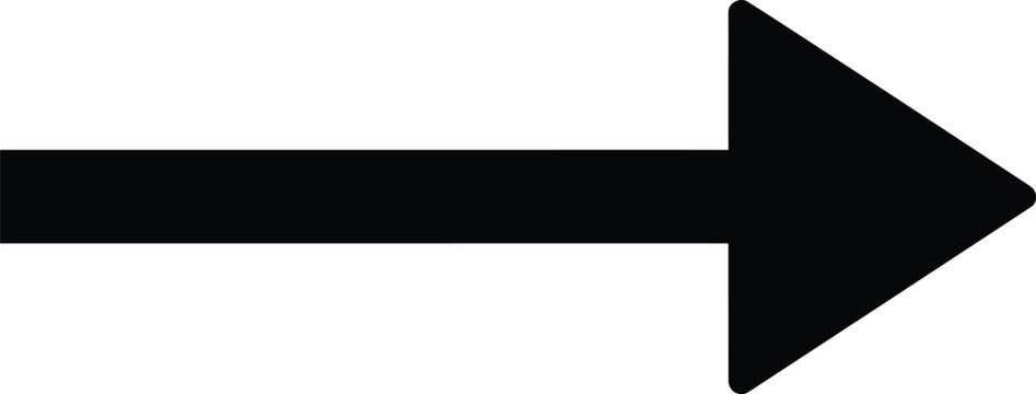 Simple black right pointing arrow icon