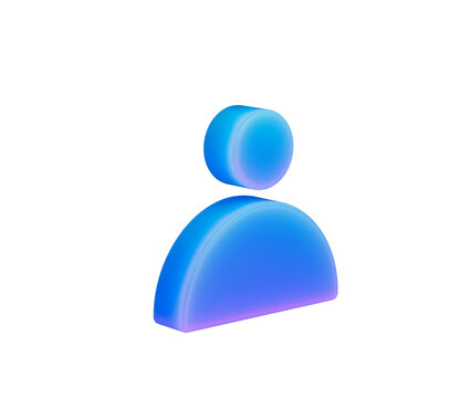 Modern 3D user avatar icon with vibrant blue and purple gradients