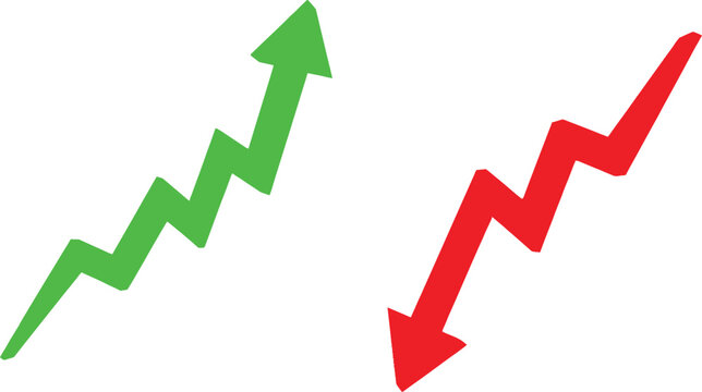 Up and down zigzag arrows showing increase and decrease