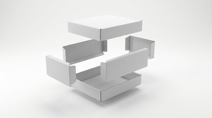 Fototapeta premium Minimalist white 3D printed object prototype on neutral background with clean lines and modern design