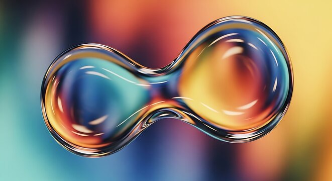Vibrant Infinity Loop Glass Sculpture Art.
