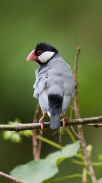 javan sparrow on branch