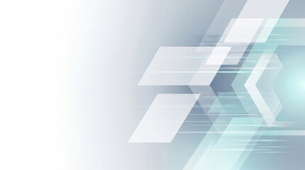 Fototapeta premium Abstract technology background with geometric shapes and motion lines, futuristic concept design with light blue and grey gradients