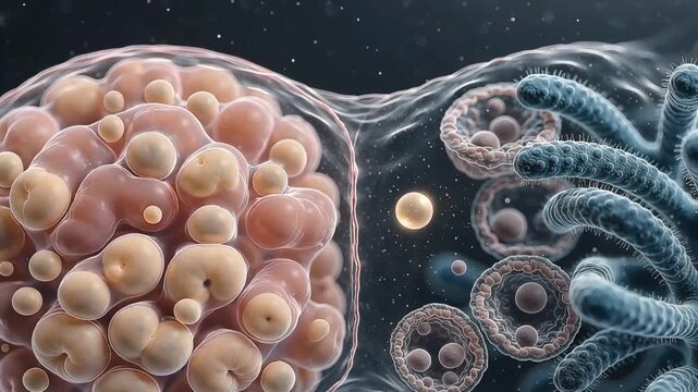 Type 1 Diabetes Autoimmune Attack on Pancreatic Beta Cells, Immune System 3D Medical Animation for Endocrinology Presentation, Copy Space