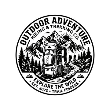 Black and white backpack logo design.