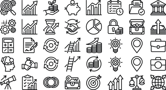 Business Finance Icons Set Vector Illustration