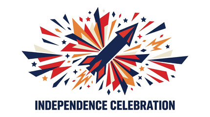 Fototapeta premium Rocket fireworks explosion celebration graphic design.
