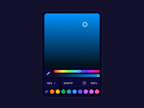 Color Picker Web App UI/UX Design Dark Mode