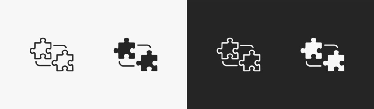 Set of problem solve icon in black and white collection