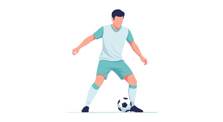 Obraz premium Illustration of a soccer player in action during the world football tournament with ball and stadium
