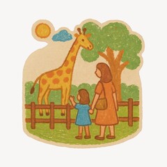 Fototapeta premium Whimsical zoo day illustration