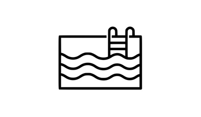 Obraz premium Modern Swimming Pool Outline Icon Summer Vacation Vector Symbol