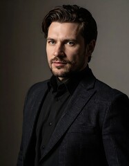 Fototapeta premium Man in dark suit (1)