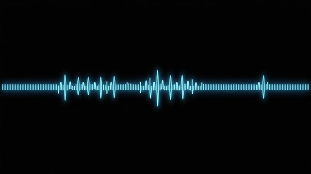 Dynamic audio waveform animation on a black background for music visualization and sound effects
