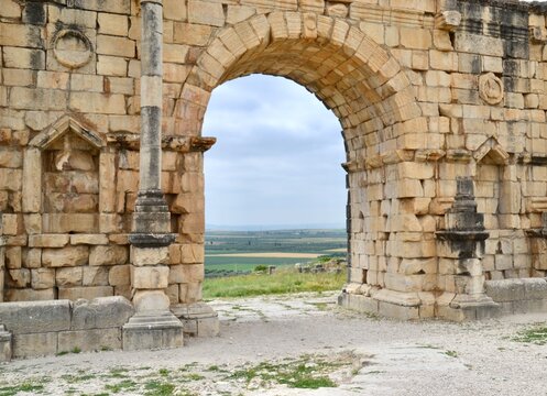 The Roman Arch of Caracalla at Volubilis, Morocco