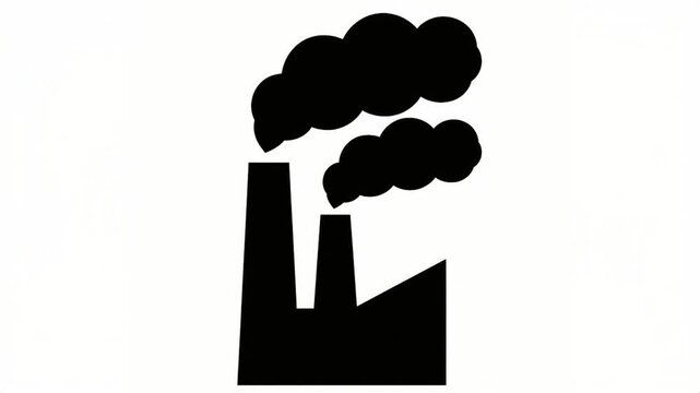 Factory chimney smoke air pollution symbol icon