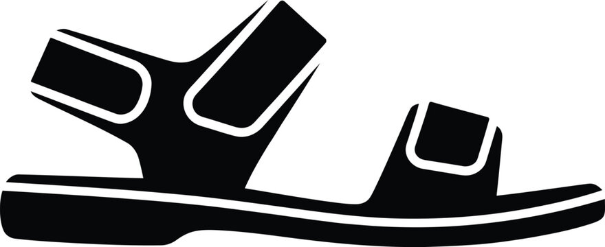 Black and white illustration of a strappy sandal
