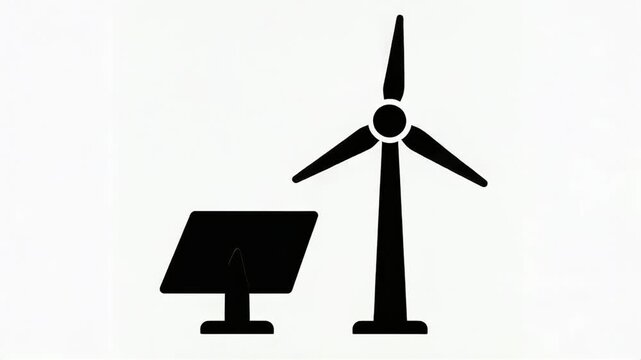 Renewable green clean energy solution icon