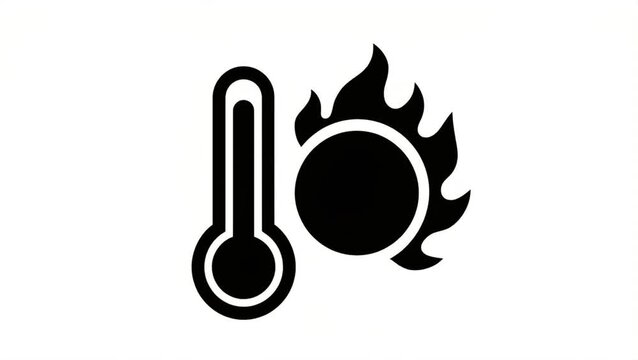 Extreme heatwave and rising temperature icon