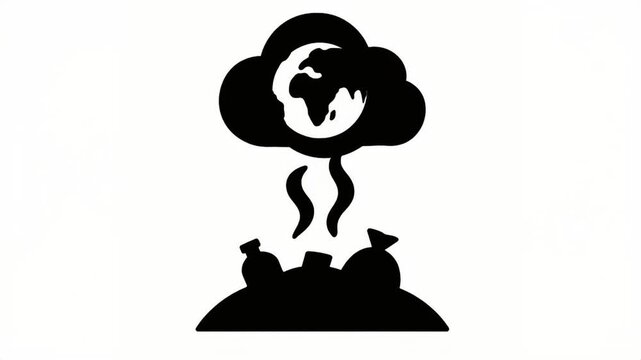 Global pollution and landfill waste icon