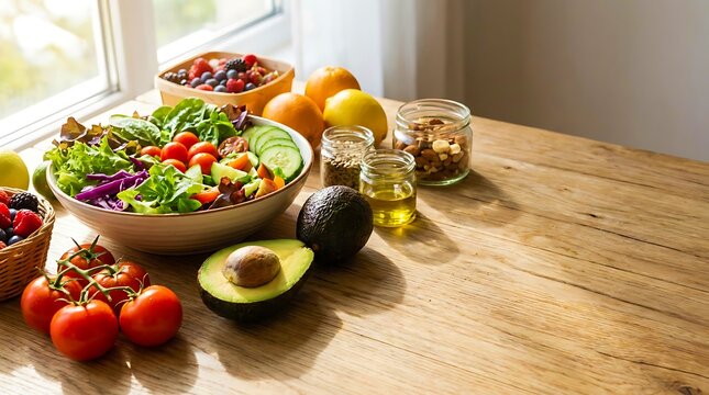 Healthy food on a table