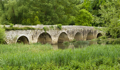 Fototapeta premium Scenic Countryside Landscapes Around the Medieval Village of Trespuentes in Basque Country