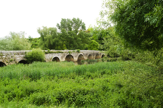 Scenic Countryside Landscapes Around the Medieval Village of Trespuentes in Basque Country