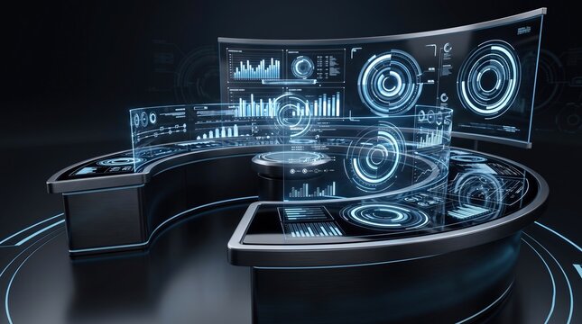 Digital Hi technology super computer desk