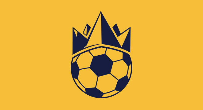 Iconic Crown Soccer Ball Logo Design for Sports and Games