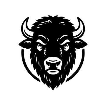 Bison head mascot logo design