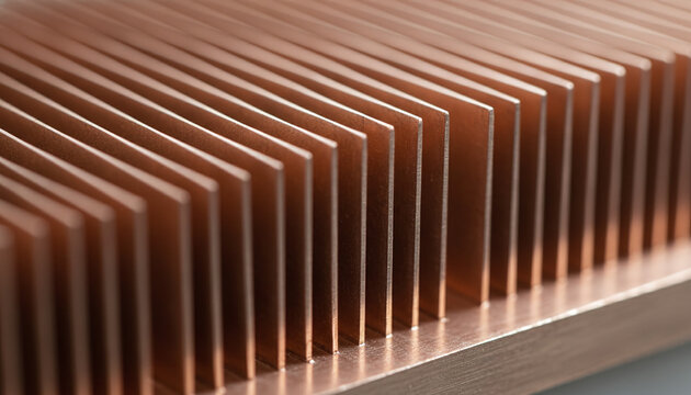Skived copper heatsink macro with dense parallel cooling fins