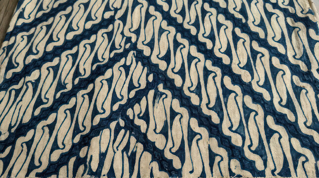 Detailed CloseUp of Intricate Batik Fabric Design.