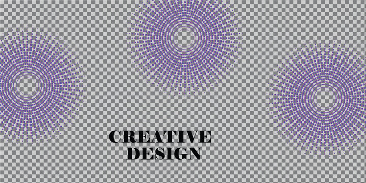 A creative design featuring purple flowers on a gray background with the words creative design