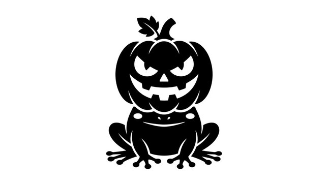 Cute Frog Wearing Pumpkin Jack o Lantern Hat
