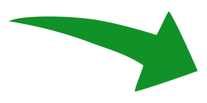 Green arrow vector icon showing direction symbol with flat style design. Jump icon