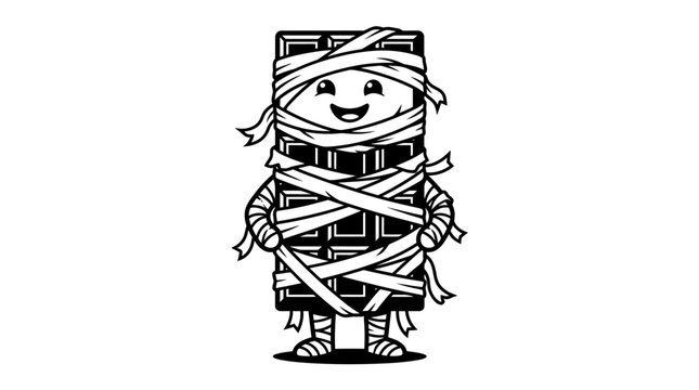 Cute Mummy Chocolate Bar Cartoon