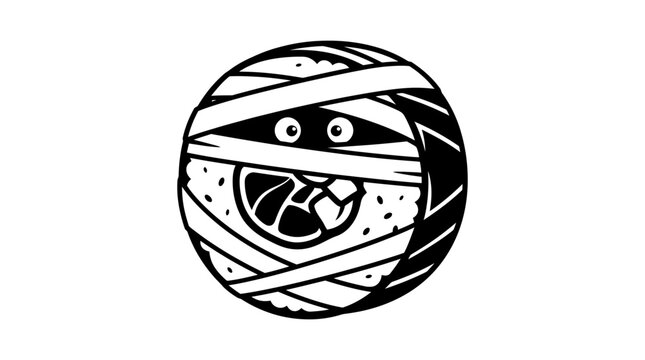 Funny Mummy Sushi Roll Cartoon