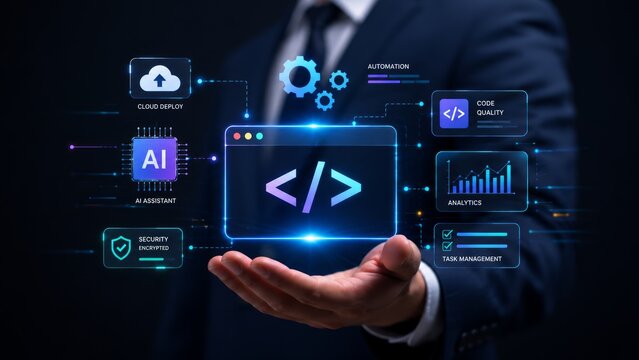 AI Software Development Platform with Intelligent Coding, Automation, and Cloud Deployment Solutions