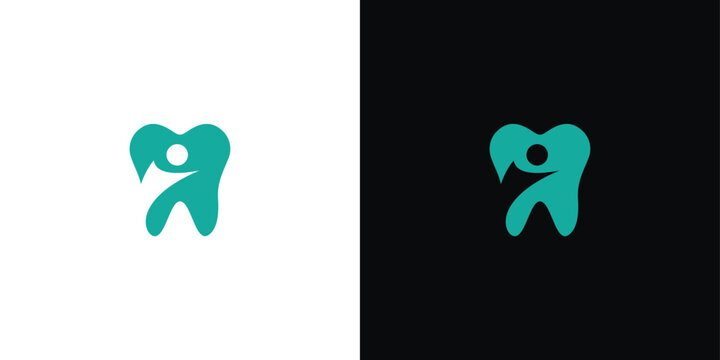 abstract Dental care tooth icons with clean healthy smile symbols modern, dentistry clinic branding design vector illustration