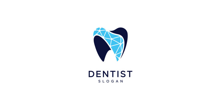 Dental care tooth icons with clean healthy smile symbols modern, dentistry clinic branding design vector illustration