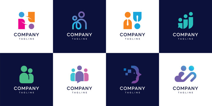 Human icon set support community care and social responsibility graphic design illustration