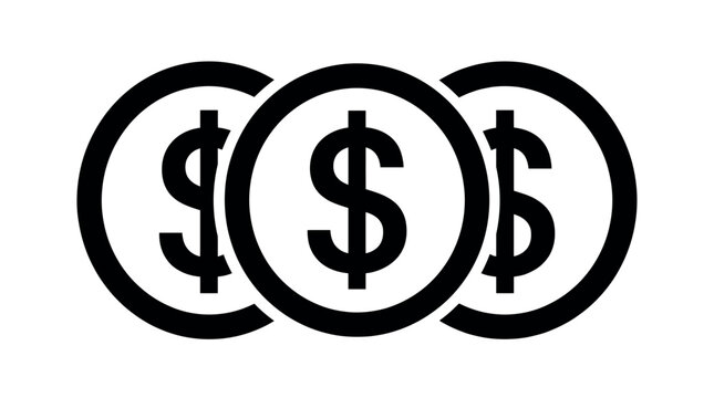 Vector illustration of three interconnected dollar sign icons in a circular pattern