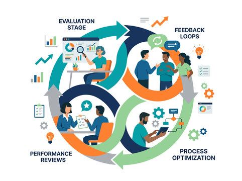 Business Process Improvement Cycle Teamwork.
