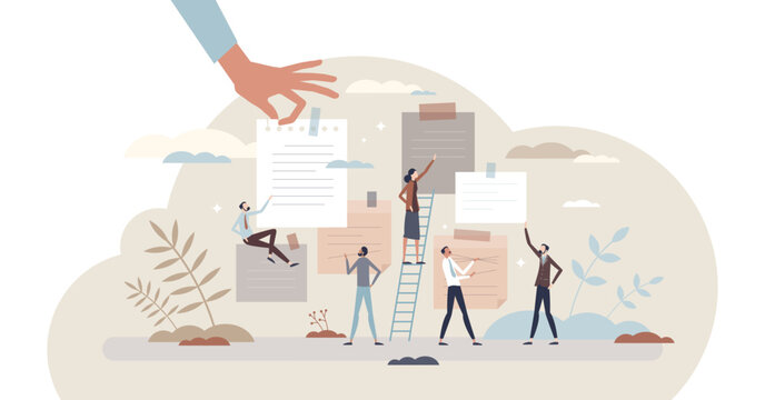 Release notes as technical documentation for update tiny person concept, transparent background. End user information about new software features in attached file with text content illustration.